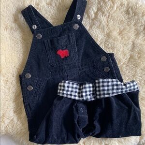 Kids Black Overalls with Checkered Belt